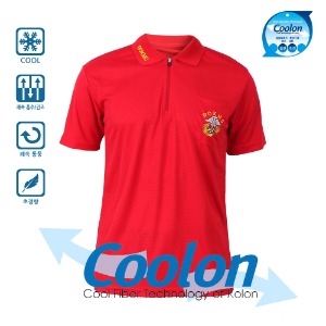[국산] ROKMC 쿨론 해병대 카라 반팔티 빨강  군인 군용 티셔츠