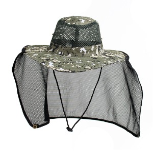 넥커버 정글 망사 모자 카키디지털 군인 군용 여름 모자