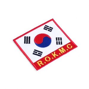 태극기 ROKMC 약장 해병대 빨강 / 군인 가방 패치 와펜